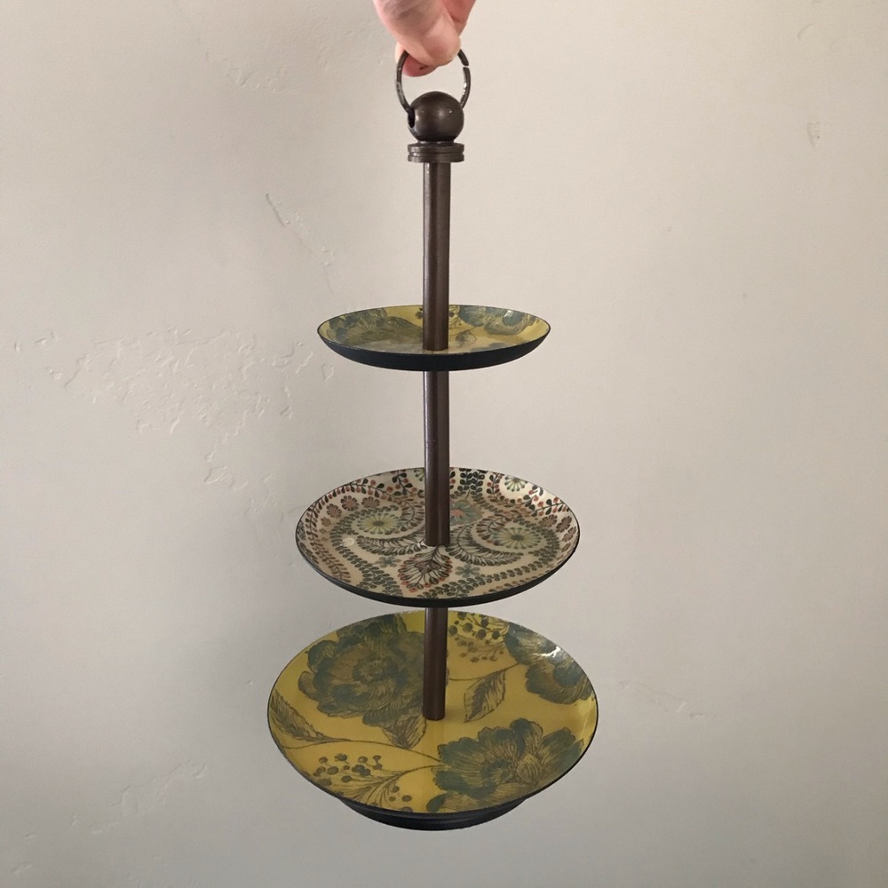 Tiered Jewelry Holder - Paisley and Floral Design